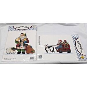 Lot of 2 VTG Ragamuffins Christmas Iron On Transfers Patchwork Santa 1991 NOS